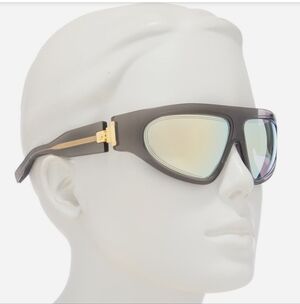 Stylish Gray Sunglasses with Gold Accents NEW